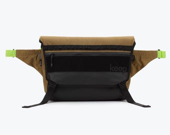 Coyote Cordura Messenger Bag, Waterproof Bike Commuter Satchel, Tactical Travel Laptop Crossbody for Cyclists