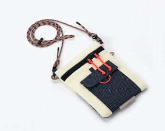 Fjørd Mini Fleece Crossbody Bag, Navy Sling Pack, Shoulde pocket