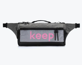 Minimalist Sling Bag Men Grey | Crossbody EDC Bag | Techwear Chest Bag | Waterproof Travel Sling | Small Everyday Carry Pack