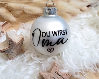 Personalisierte Christbaumkugel / Weihnachtskugel mit Name oder Wunschtext - aus Glas - Ø 6 cm - Geschenkidee zu Weihnachten