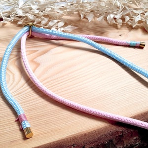 Cell phone cord Hipster Sky Loom color pink / light blue size-adjustable cell phone chain details available in bronze, gold, rose gold or silver image 5