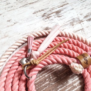 Ombre dog leash Holi Love Story made of hand-dyed cotton rope color pink in silver, gold or rose gold image 9