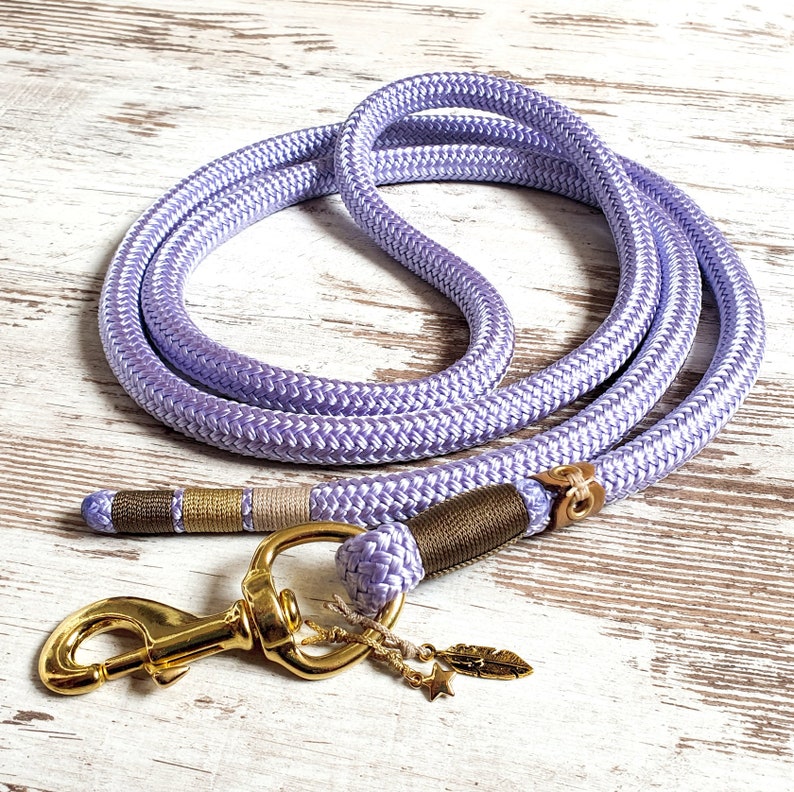 Lead rope for horses Hipster Sweet Lavender made of rope panic hook or bolt carabiner details available in silver, gold or rose gold Gold / Karabiner