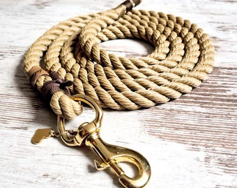Lead rope for horses *Hipster* Natural Shades - made of rope - panic hook or bolt snap hook - details available in silver, gold or rose gold