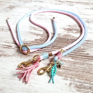 Cell phone cord Hipster Sky Loom color pink / light blue size-adjustable cell phone chain details available in bronze, gold, rose gold or silver image 1