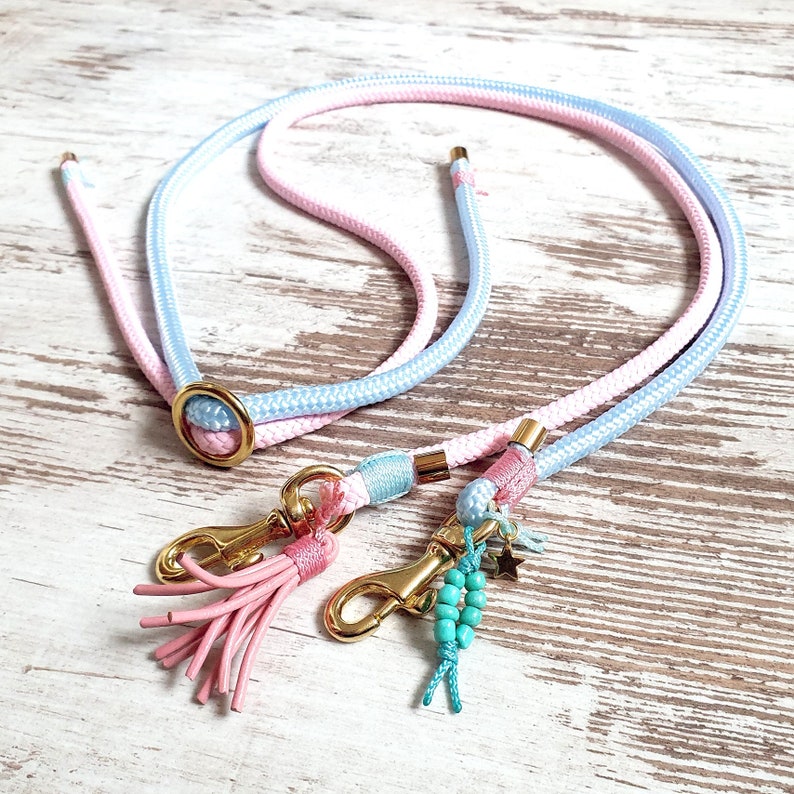 Cell phone cord Hipster Sky Loom color pink / light blue size-adjustable cell phone chain details available in bronze, gold, rose gold or silver Gold