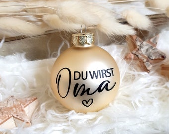Personalisierte Christbaumkugel / Weihnachtskugel mit Name oder Wunschtext - aus Glas - Ø 6 cm - Geschenkidee zu Weihnachten