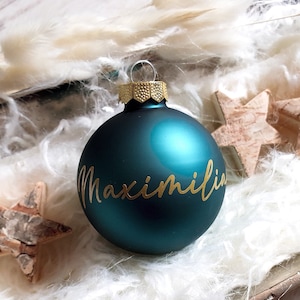 Bola de árbol de Navidad personalizada / bola de Navidad con nombre o texto deseado - de vidrio - Ø 6 cm - idea de regalo para Navidad