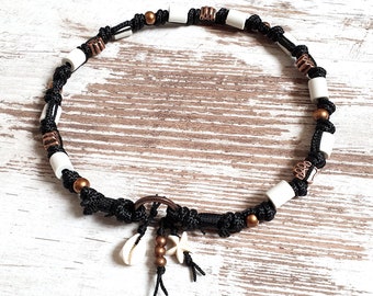 EM Ceramic Necklace *Gipsymee* Blackbird No. 1 - noble rope collar for dogs - black and copper