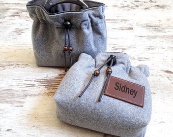 Stirrup protectors *Socks* Loden - wool mix grey - inner fabric waterproof and washable - customizable