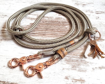*Hipster* Chichi Ivory Dog Leash - made of rope - taupe color - details available in silver, gold or rose gold