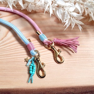 Cell phone cord Hipster Sky Loom color pink / light blue size-adjustable cell phone chain details available in bronze, gold, rose gold or silver image 4