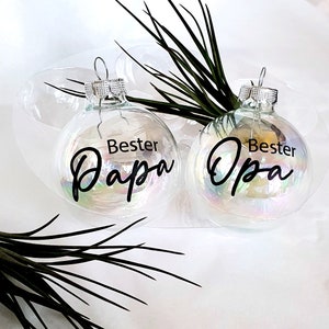 Personalisierte Christbaumkugel / Weihnachtskugel mit Name oder Wunschtext - aus Glas - Ø 6 cm - Geschenkidee zu Weihnachten