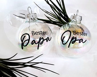 Personalisierte Christbaumkugel / Weihnachtskugel mit Name oder Wunschtext - aus Glas - Ø 6 cm - Geschenkidee zu Weihnachten