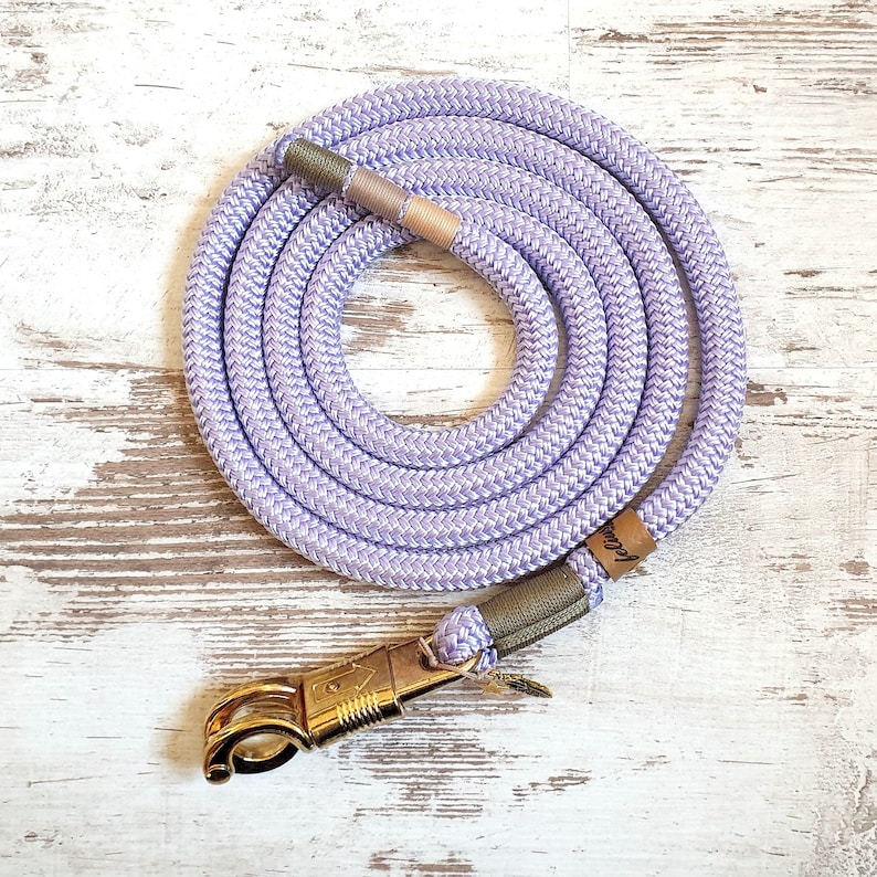 Lead rope for horses Hipster Sweet Lavender made of rope panic hook or bolt carabiner details available in silver, gold or rose gold image 3