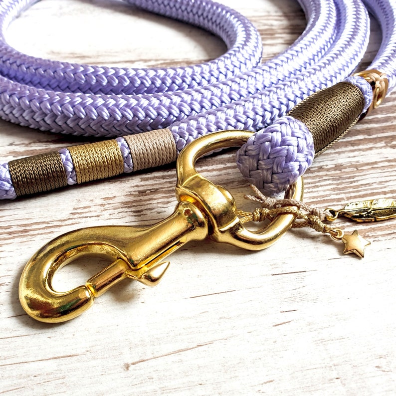 Lead rope for horses Hipster Sweet Lavender made of rope panic hook or bolt carabiner details available in silver, gold or rose gold image 6