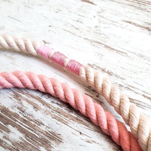Ombre dog leash Holi Love Story made of hand-dyed cotton rope color pink in silver, gold or rose gold image 6