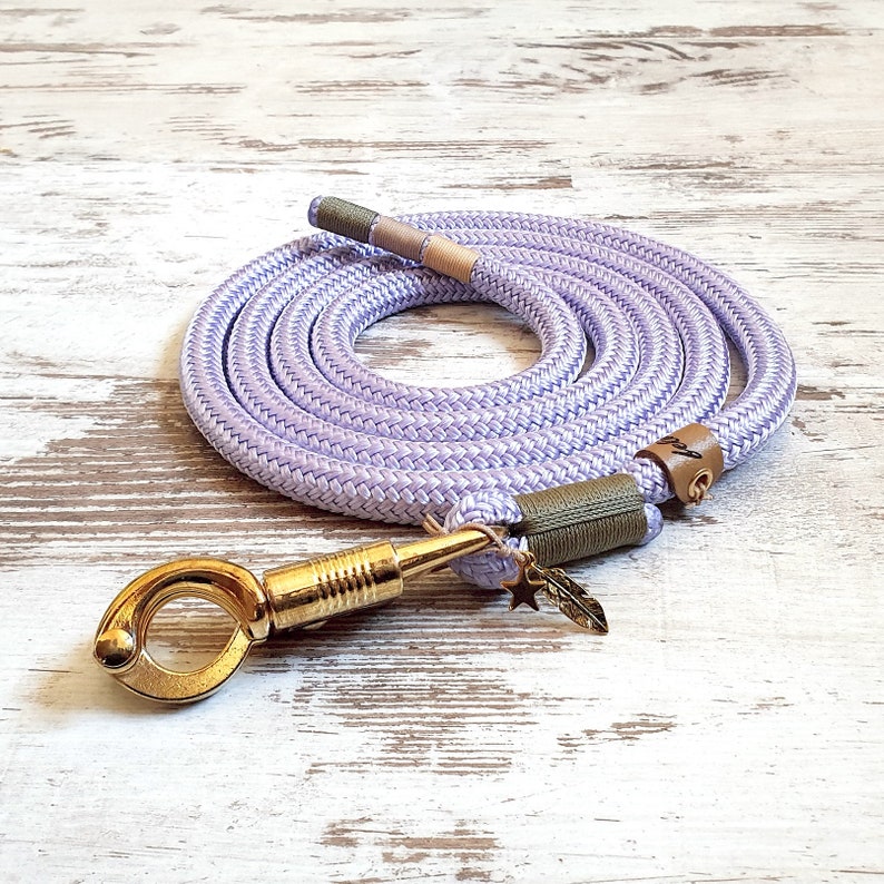 Lead rope for horses Hipster Sweet Lavender made of rope panic hook or bolt carabiner details available in silver, gold or rose gold Gold / Panikhaken