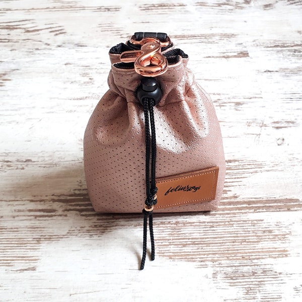 Treat bag / food bag *Yammi* Dwilla No. 2 - Inner fabric waterproof and washable - selectable in silver, gold, rose gold or bronze