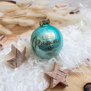 Bola de árbol de Navidad personalizada / bola de Navidad con nombre o texto deseado - de vidrio - Ø 6 cm - idea de regalo para Navidad