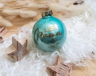Personalisierte Christbaumkugel / Weihnachtskugel mit Name oder Wunschtext - aus Glas - Ø 6 cm - Geschenkidee zu Weihnachten