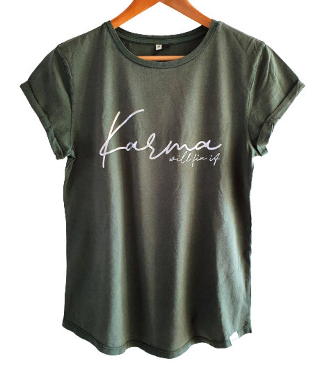 T-shirt Femme FellHerz – 100% Coton Bio, équitable, Végétalien – Coupe Décontractée, Manches Raglan