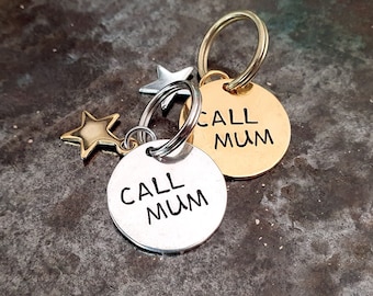 Metal stamp *Stamp* Call mum - Ø 20 mm - hand stamped - available in silver, rose gold, gold or bronze