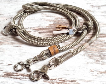 Dog leash *Hipster* Chichi Ivory - color taupe - made of rope - details available in silver, gold or rose gold