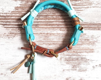 Dog collar *Vagabond* Bahama Hip - made of hand-dyed cotton rope - adjustable clasp - available in silver, gold or rose gold