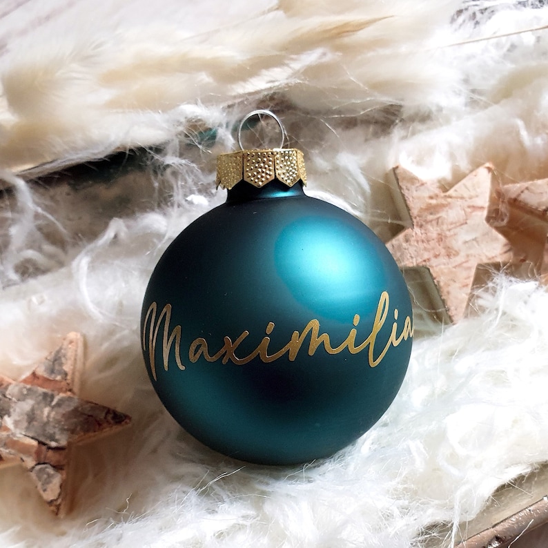 Personalized Christmas tree ball / Christmas ball with name or desired text made of glass Ø 6 cm gift idea for Christmas image 5
