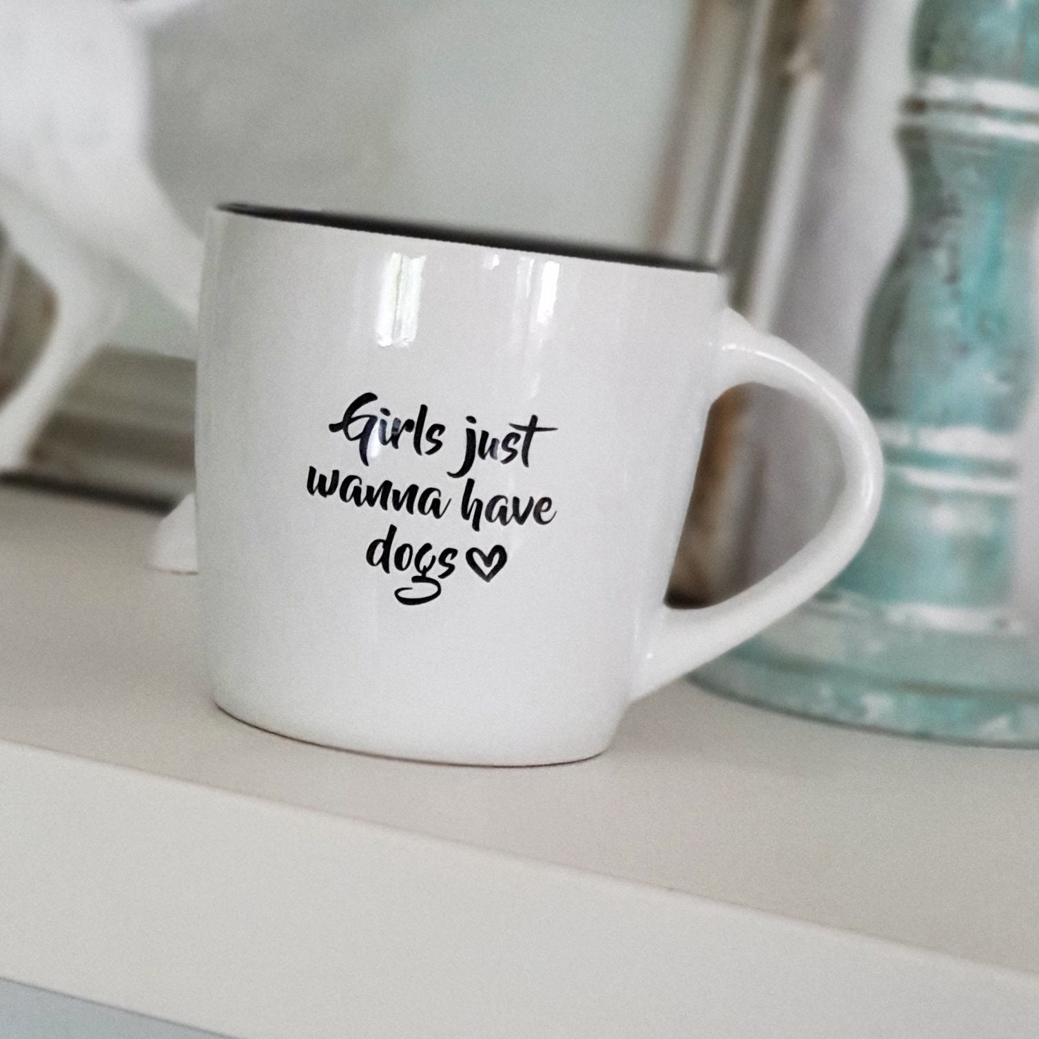 Tasse Girls Just Wanna Have Dogs en Céramique - Idée Cadeau Pour Les Propriétaires de Chiens