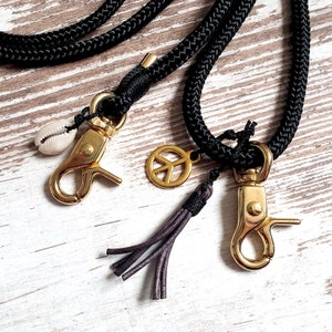 Mobile phone rope Hipster Blackbird color black adjustable phone chain details in bronze, gold, rose gold or silver image 2