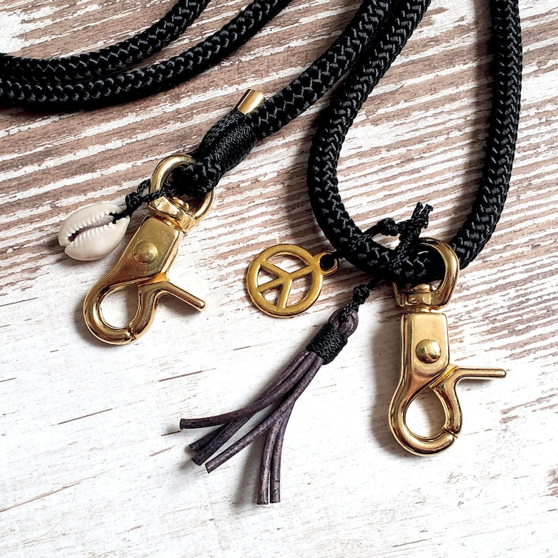 Mobile phone rope Hipster Blackbird color black adjustable phone chain details in bronze, gold, rose gold or silver image 2
