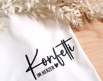 Statement Damen T-Shirt *Konfetti im Herzen* - vegan - aus nachhaltiger Bio-Baumwolle und fairer Herstellung - lockere Passform