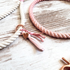 Ombre dog leash Holi Love Story made of hand-dyed cotton rope color pink in silver, gold or rose gold image 5