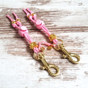 Poop bag holder *Love Story* for dogs - color pink - made of rope - practical storage for empty and full dog poop bags when walking