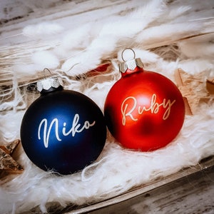 Personalized Christmas tree ball / Christmas ball with name or desired text - made of glass - Ø 6 cm - gift idea for Christmas