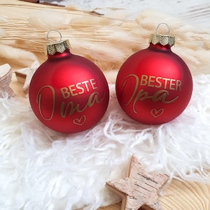 Personalized Christmas tree ball / Christmas ball with desired text - made of glass - Ø 6 cm - gift idea for Christmas