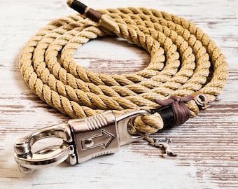 Lead rope for horses *Hipster* Natural Shades - made of rope - panic hook or bolt snap hook - details available in silver, gold or rose gold
