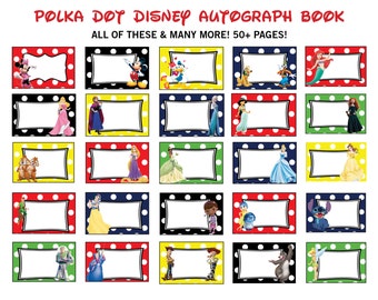 glitter christmas disney autograph book printables disney etsy