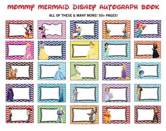 glitter christmas disney autograph book printables disney etsy