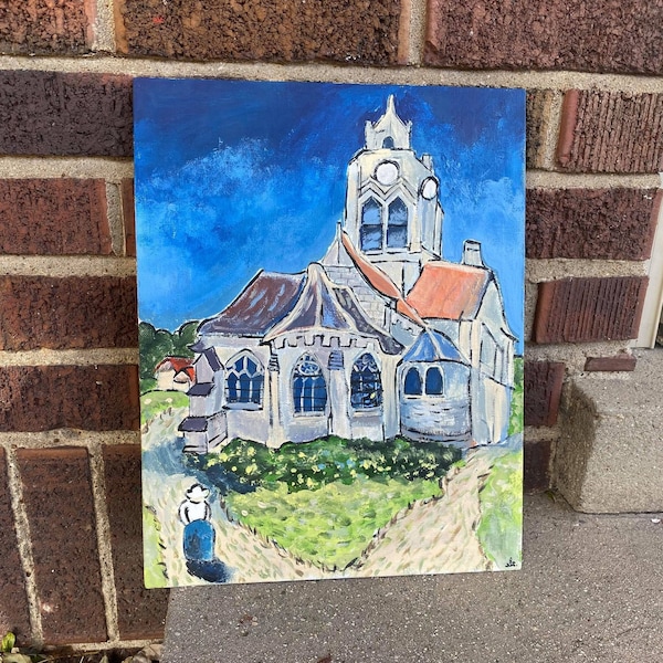 Doctor Who - "The Monster in The Church" - Vincent Van Gogh - The Church at Auvers - Eleventh Doctor - Dr. Who Painting