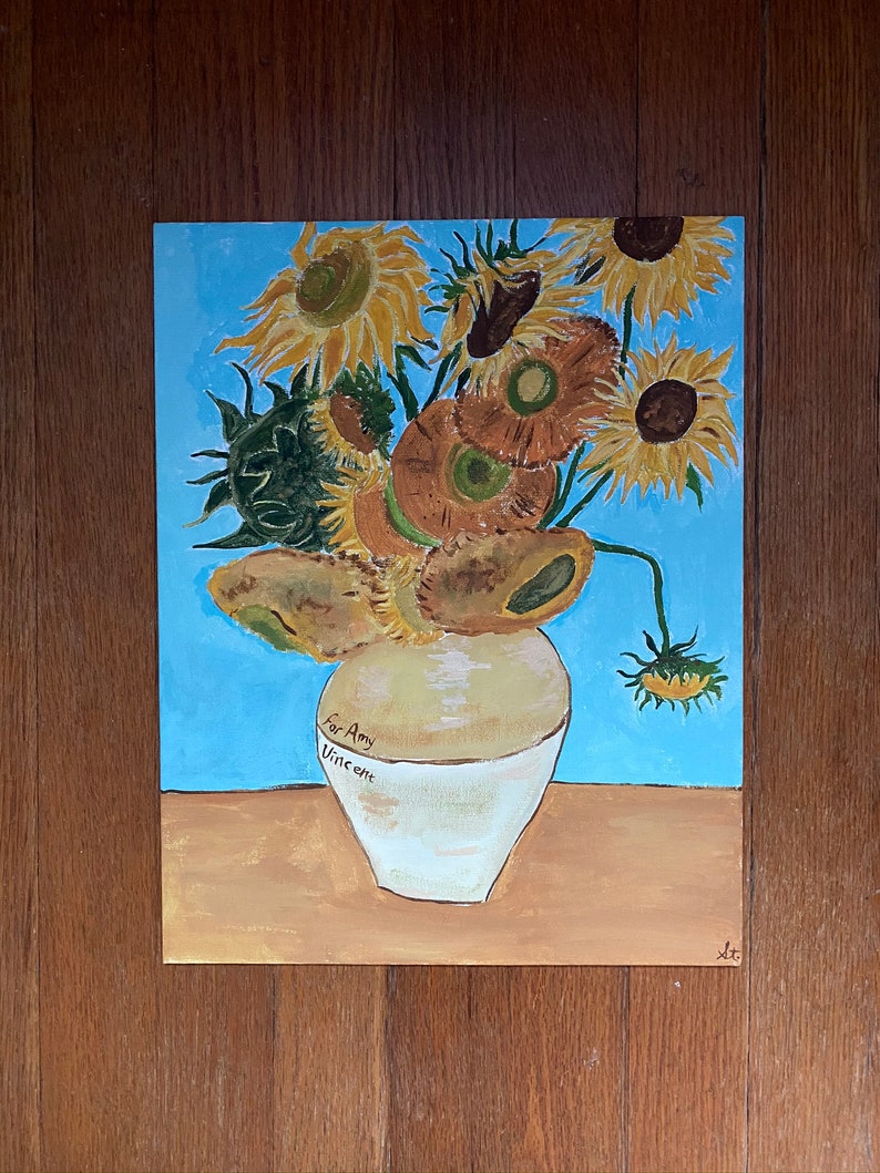 Van Gogh Sunflower Painting Doctor Who For Amy Etsy