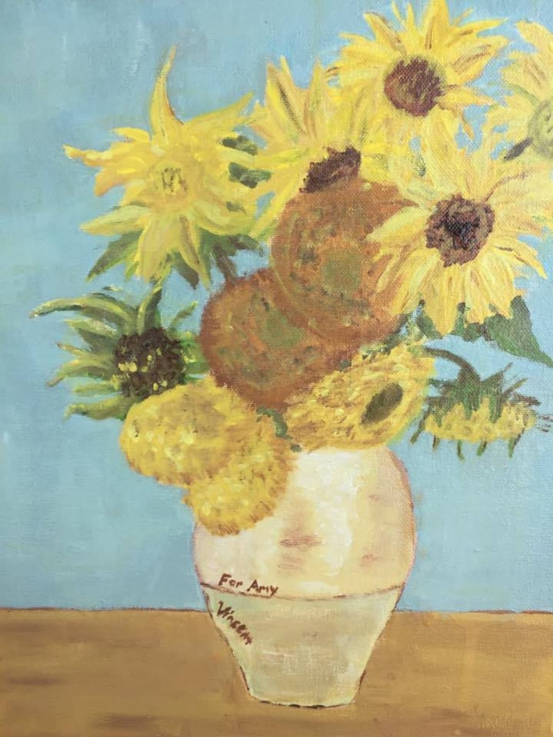 Van Gogh Sunflower Painting Doctor Who For Amy Etsy