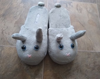 Grey Bunny Slippers