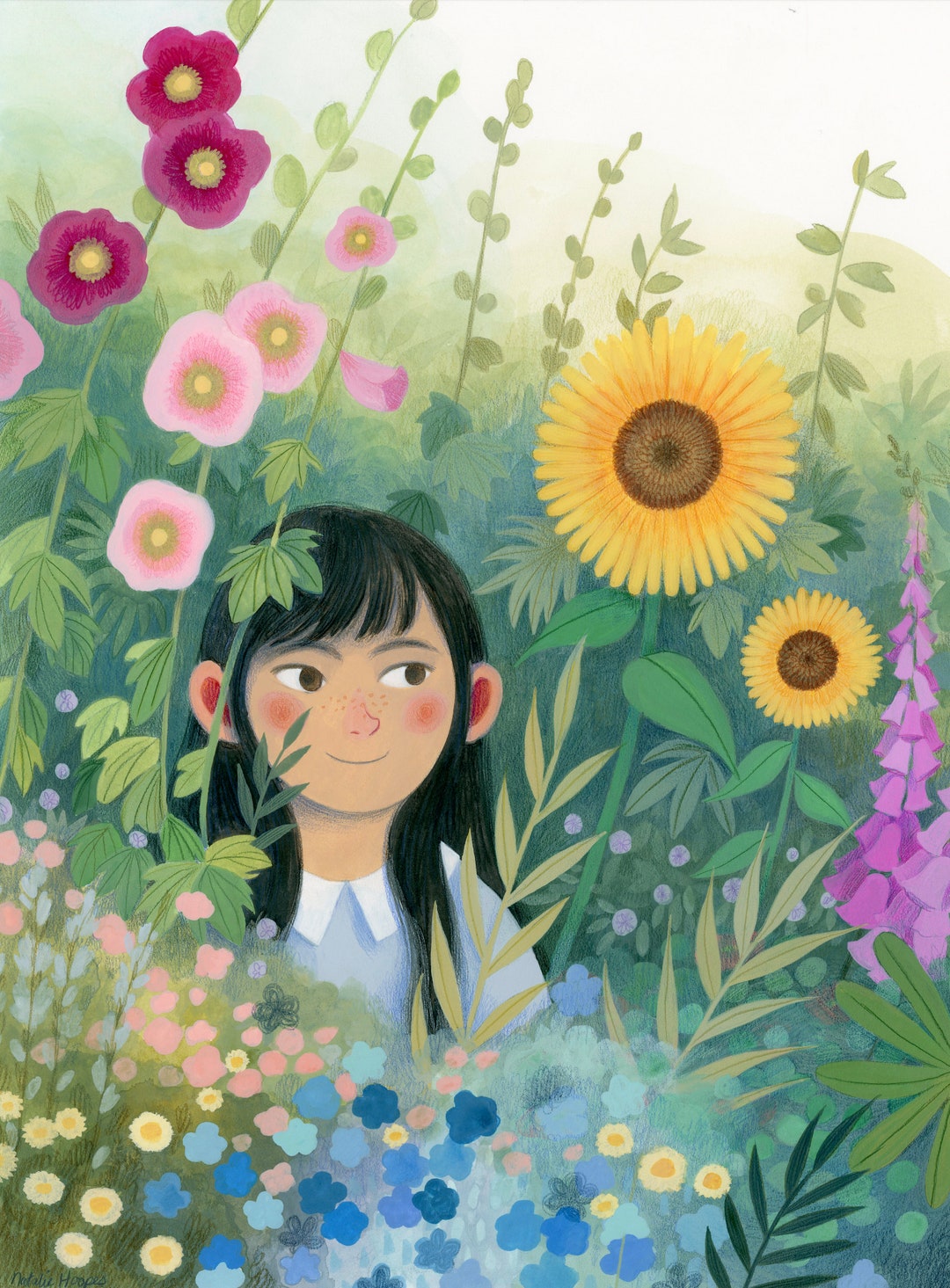 Fine Art Print // "sunflowers" // 8.5x11" // Gouache Painting ...