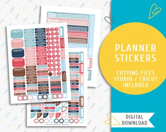 Cute Winter Planner Stickers. Printable Planner Stickers. January Sticker Kit / SK-0040