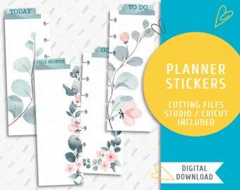 Séparateurs de planificateur floral. Onglets de planificateur imprimables. Diviseurs pour Mcro Happy Notes. Kit diviseur floral / PA-0005