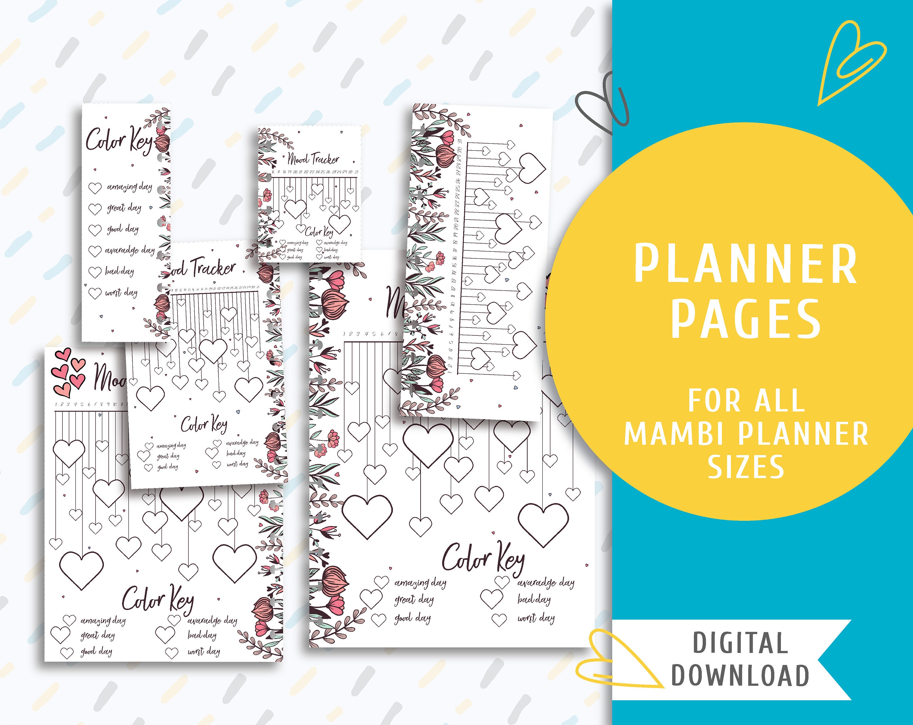 Printable Mood Tracker. Printable the Happy Planner Inserts. Instant ...