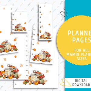 Printable note planner pages. Printable The Happy Planner inserts. Instant download page kit. Autumn Bouquet / PP-0043